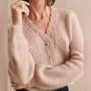 SEZANE Angelie Cardigan, light beige, new with tags, never worn. XL